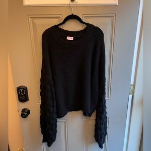 Pink Lily puff sleeve sweater